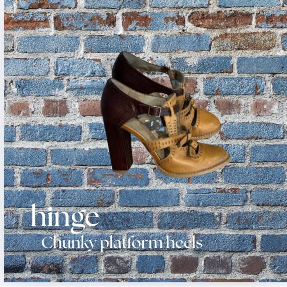 Hinge Two-Tone Platform Heels